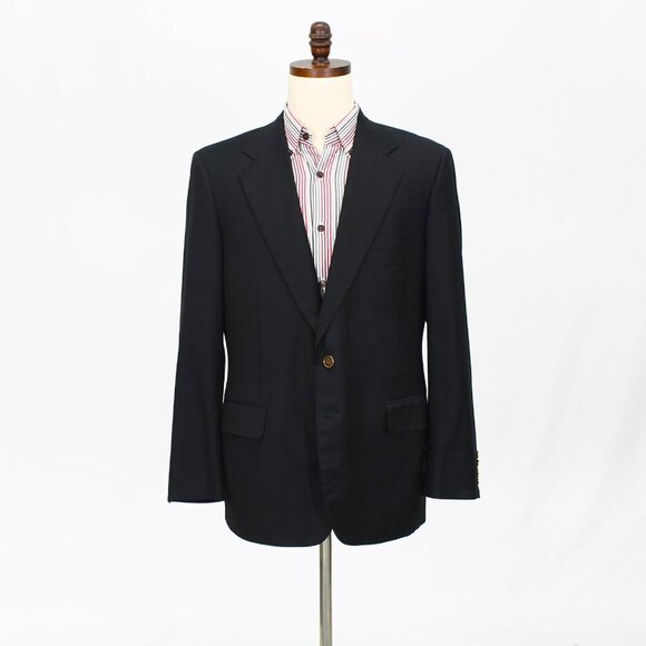 Tom James 44R Black Solid 2-Button Sport Coat Blazer Jacket P464